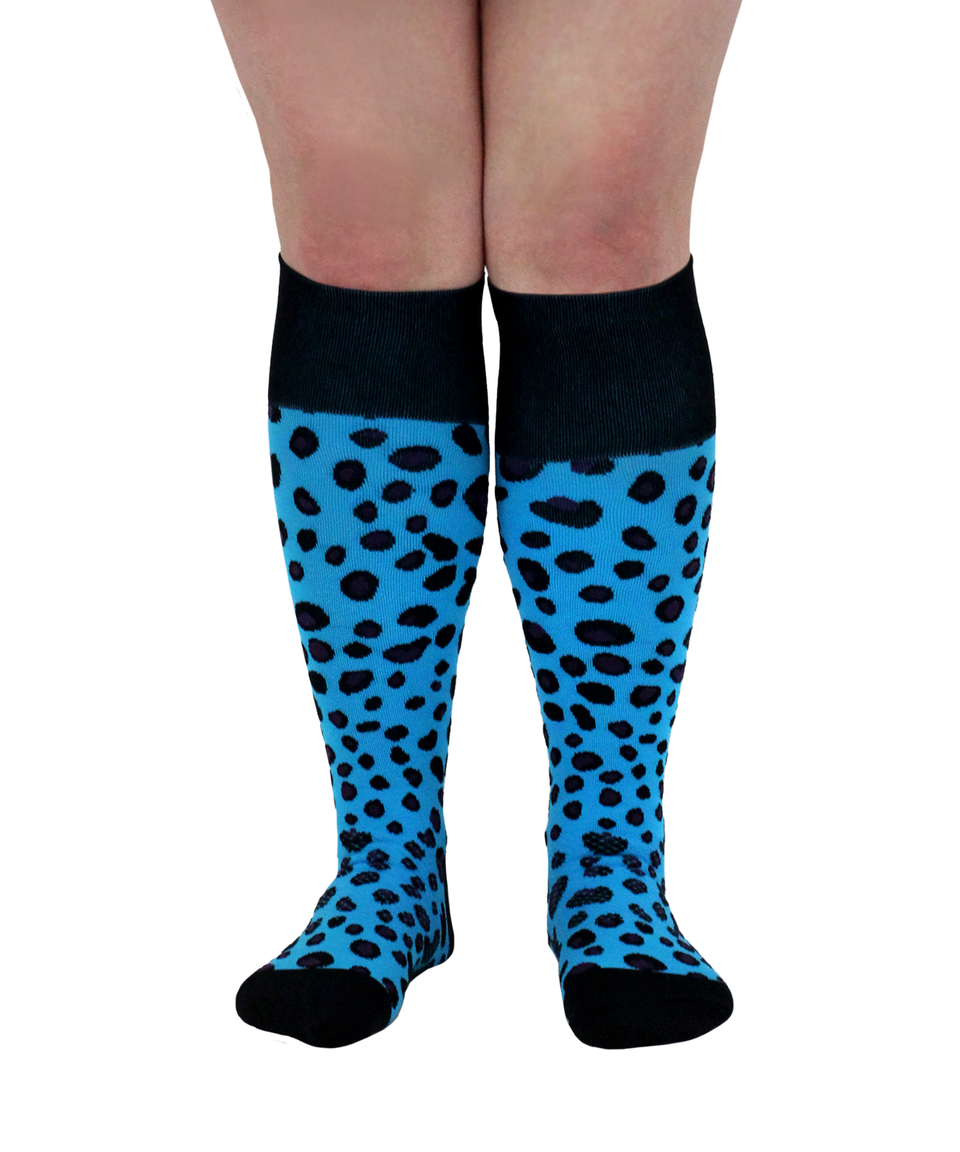 ATN Compression Knee High - Cheetah Cyan