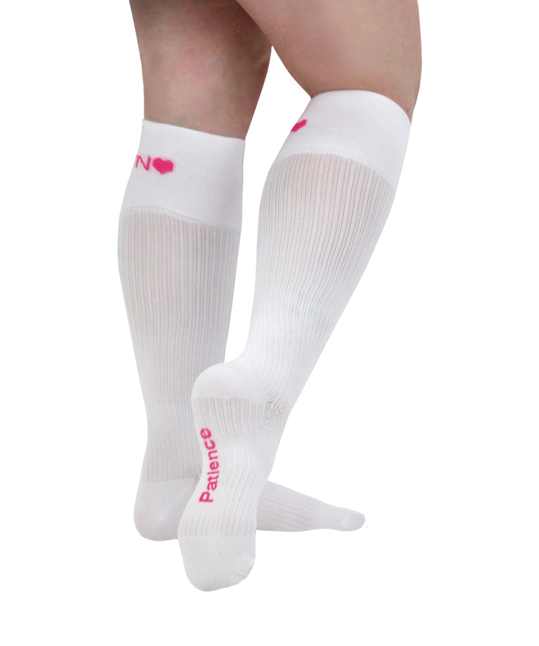 ATN Compression Knee High- Nurse's Graduate Student White