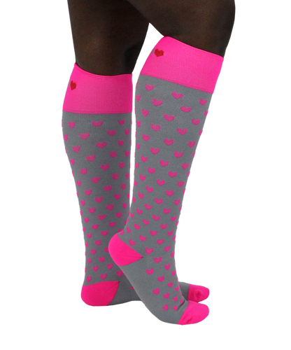 Grey & Pink Mini Hearts