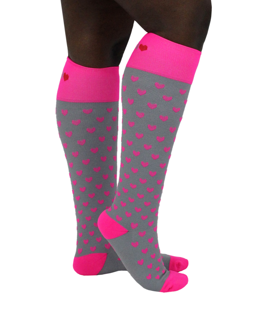 Grey & Pink Mini Hearts