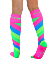 Load image into Gallery viewer, Copy of ATN Compression Knee High - Totally Rad Neon Swirl