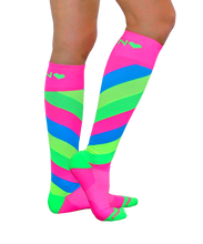 Load image into Gallery viewer, Copy of ATN Compression Knee High - Totally Rad Neon Swirl