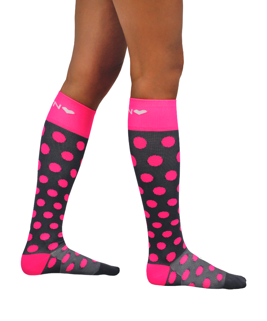 ATN Compression Knee High - Polka Pink