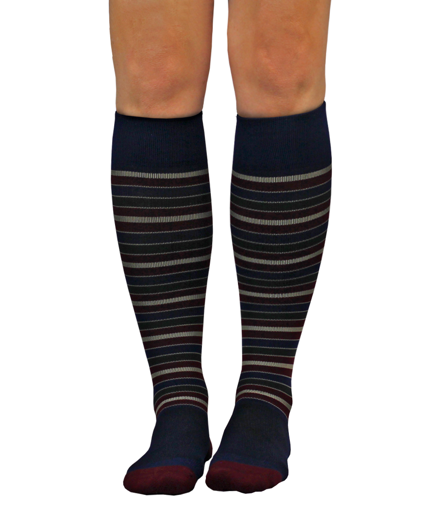 ATN Compression Knee High - Navy Stripe