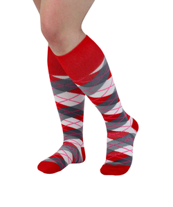 ATN Compression Knee High - Red Argyle